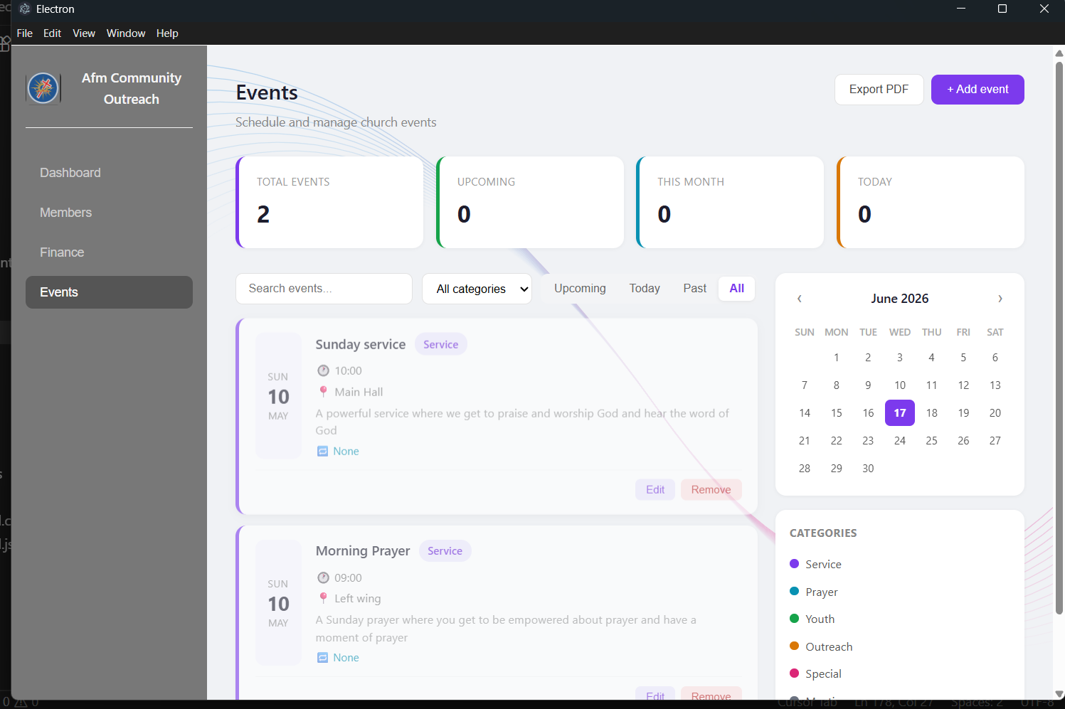 Church admin system screenshot 4